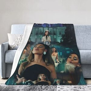 ariana grande collage blanket pop singer soft warm flannel throw blankets for bed couch sofa bedroom living room ariana grande merch fans gift 50×40 in