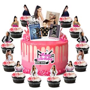 jwseeme 26pcs ariana cake topper cupcake toppers birthday party supplies cake decorations friend theme