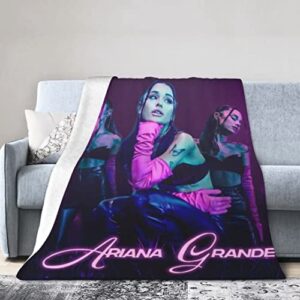 ariana grande blanket ultra-soft throw blanket singer blanket flannel blanket portable throw blanket for living room couch sofa car ariana grande merch fans gift 80×60 in