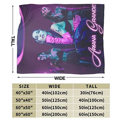 Ariana Grande Blanket Ultra-Soft Throw Blanket Singer Blanket Flannel Blanket Portable Throw Blanket for Living Room Couch Sofa Car Ariana Grande Merch Fans Gift 80x60 in