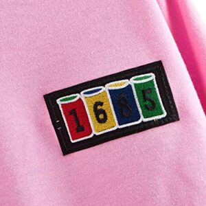 SweatyRocks Women's Pullover Letter Print Color Block Long Sleeve Crop Top Sweatshirt Multi-1 Small