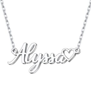 Custom Name Necklace Personalized Sterling Silver Necklaces for Women Customized Name Necklaces Pendant Jewelry Gifts for Women