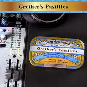 Grether's Sugarfree Blackcurrant Pastilles Natural Remedy for Dry Mouth Relief - Soothing Throat & Healthy Voice - Long-Lasting Fruit Flavor, Breath Fresh with Benefits - Gluten-Free - 1-Pack - 3.75 oz.