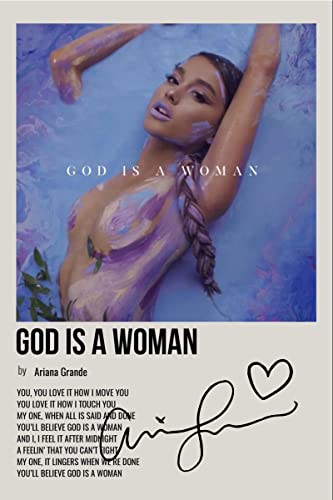 Ariana Grande - God Is A Woman Album Song Cover Signed Poster, Autographed Print Display, Fan Merchandise Gift, Collectable/Memoribilia Wall Art, Ariana Grande Enthusiast (Unframed, A4)