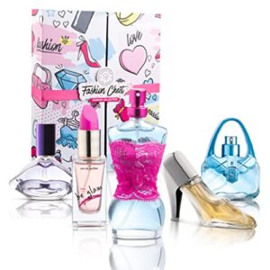 scented things fashion chest body spray girl perfume, eau de parfum teen girl gifts, 5 piece set