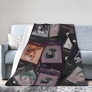 music album cover blanket collage ariana grande throw blanket ultra-soft warm flannel blanket for bed couch sofa bedroom living room pop singer fans gift 50×40 in