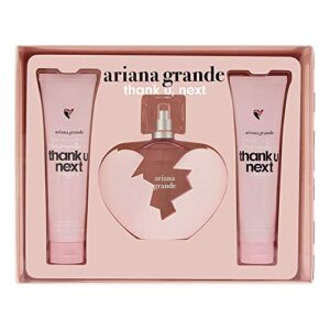 ariana grande thank u next for women 3piece set (3.4 oz eau de parfume spray + 3.4 oz body souffle + 3.4 oz shower gel), 10.2 fl oz