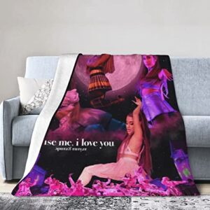 ariana grande blanket pink soft throw blanket warm blanket for bed couch sofa nap birthday christmas best gifts for fans bedroom 50×40 in