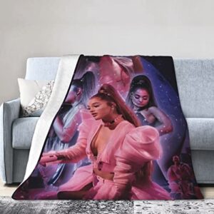 ariana grande blanket pop singer poster collage ultra soft flannel fleece blanket super soft warm and cozy for sofa bed couch travel personalized singer fans gift 60×50 in