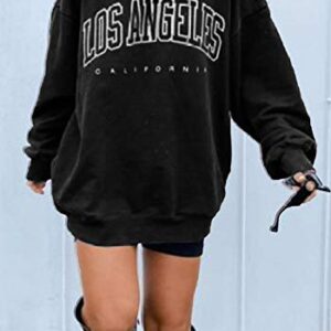 Women's Oversized Sweatshirt Los Angeles California Crewneck Long Sleeve Casual Loose Pullover Tops