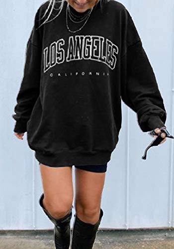 Women's Oversized Sweatshirt Los Angeles California Crewneck Long Sleeve Casual Loose Pullover Tops