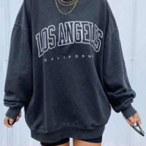 Women’s Oversized Sweatshirts Los Angeles California Hoodies Crewneck Long Sleeve Boyfriends Pullovers Tops