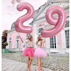 TONIFUL 40 Inch Light Pink Large Macaron Numbers Balloons 0-9, Number 9 Digit 9 Helium Balloons, Foil Mylar Big Number Pastel Balloons for Birthday Party Anniversary Supplies Decorations