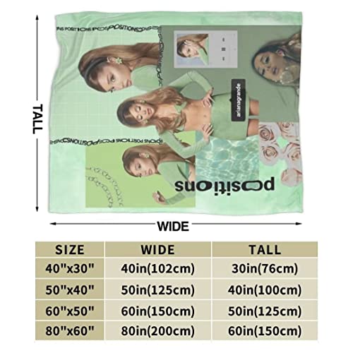 Ariana Grande Blanket Positions Album Cover3D Printer Flannel Blanket Soft Warm Flannel Throw Blankets for Bed Couch Sofa Bedroom Living Room All Season Fans Gift 50x40 in -Green Blanket