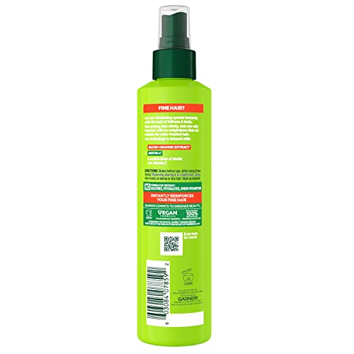 Garnier Fructis Grow Strong Thickening 10-in-1 Spray to Help Thicken, Protect and Strengthen Fine and Thin Hair, Vegan Hair Care 8.1 Fl Oz