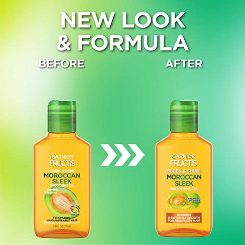 Garnier Fructis Sleek & Shine Moroccan Sleek Oil Treatment, Frizzy, Dry Hair, 3.75 Fl Oz (Packaging May Vary)