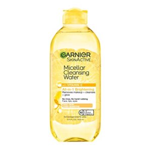 garnier skinactive micellar water with vitamin c, facial cleanser & makeup remover, 13.5 fl. oz, 1 count (packaging may vary)