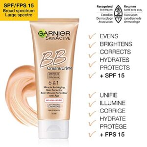 Garnier SkinActive BB Cream Anti-Aging Face Moisturizer, Light Medium, 2.5 Ounce