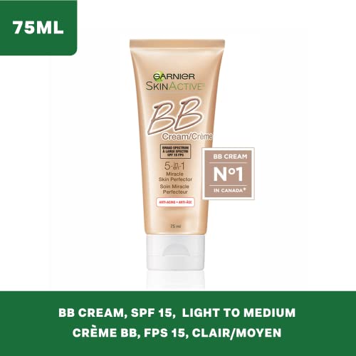 Garnier SkinActive BB Cream Anti-Aging Face Moisturizer, Light Medium, 2.5 Ounce