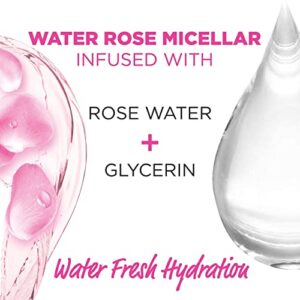 Garnier SkinActive Micellar Water with Rose Water and Glycerin, Facial Cleanser & Makeup Remover, All-in-1 Hydrating, 13.5 fl. oz, 1 count (Packaging May Vary)