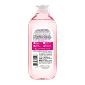 Garnier SkinActive Micellar Water with Rose Water and Glycerin, Facial Cleanser & Makeup Remover, All-in-1 Hydrating, 13.5 fl. oz, 1 count (Packaging May Vary)