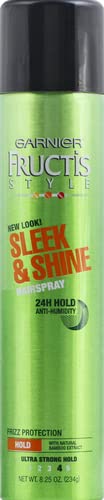 Garnier Fructis Style Sleek and Shine Anti-Humidity Hairspray Ultra Strong Hold, 8.25 Ounce