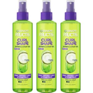 garnier fructis style curl shape defining spray gel for curly hair, 8.5 fl oz, pack of 3