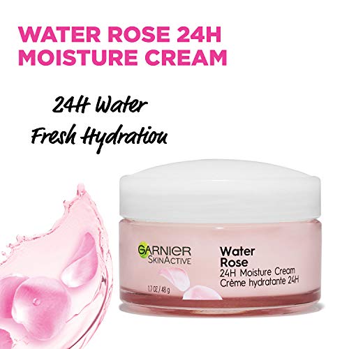 Garnier SkinActive 24H Moisture Cream with Rose Water and Hyaluronic Acid, Face Moisturizer, For Normal to Dry Skin, 1.7 Fl Oz