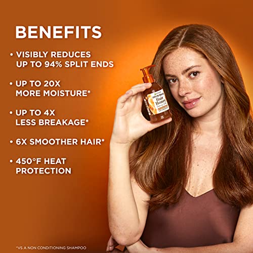 Garnier Whole Blends Honey Treasures Split End Hair Treatment Leave-In Repairing Serum & Heat Protectant, Visible Results, 10.2 Fl Oz (Pack of 2)