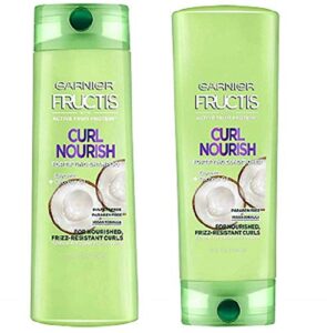 garnier fructis triple nutrition curl nourish bundle: shampoo and conditioner, 13 fl oz