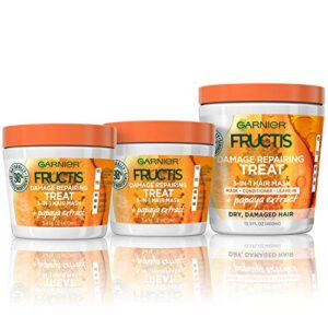 garnier hair care fructis papaya hair treat mask – 1 400ml + 2 100ml kit