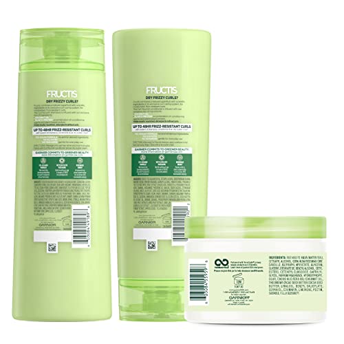 Garnier Fructis Triple Nutrition Curl Nourish Shampoo, Conditioner + Curl Butter, (Personal Size S&C), Kit