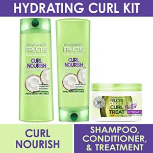 Garnier Fructis Triple Nutrition Curl Nourish Shampoo, Conditioner + Curl Butter, (Personal Size S&C), Kit