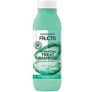 garnier fructis hydrating treat shampoo, 98 percent naturally derived ingredients, aloe, nourish and hydrate for normal hair, 11.8 fl. oz.