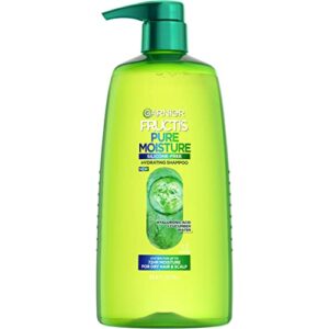 garnier fructis pure moisture hydrating shampoo for dry hair and scalp, paraben-free, silicone-free and vegan hair care, 33.8 fl oz