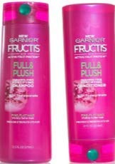 garnier fructis full & plush – paraben-free fortifying shampoo & conditioner set – net wt. 12.5 fl oz (shampoo) & net wt. 12 fl oz (conditioner) – one set