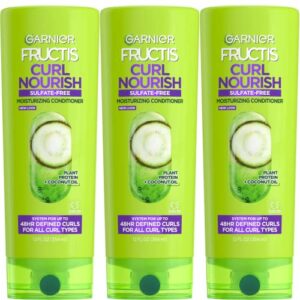 garnier hair care fructis triple nutrition curl nourish conditioner, 12 fluid ounce (packaging may vary), 3 count
