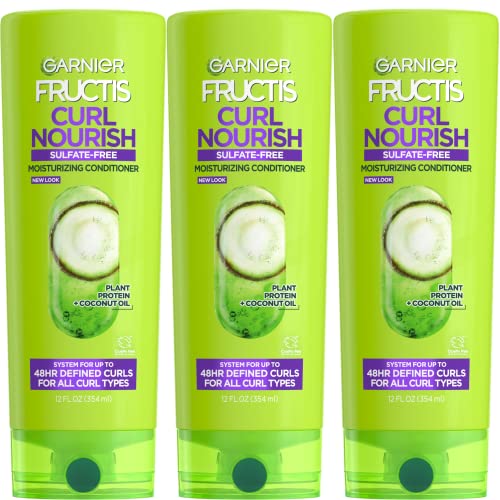 Garnier Hair Care Fructis Triple Nutrition Curl Nourish Conditioner, 12 Fluid Ounce (Packaging May Vary), 3 Count