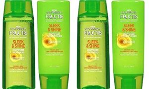 garnier fructis sleek & shine 2 shampoo + 2 conditioner 3 oz travel personal size