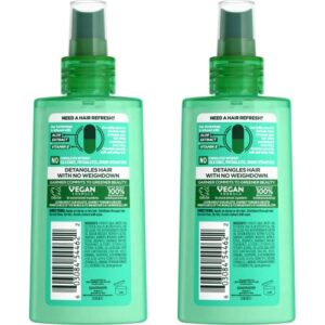 Garnier Hair Care Fructis Pure Clean Detangler + Air Dry, No Tangles or Frizz, Silicone Free and Paraben Freem Made With Aloe Extract and Vitamin E, 5 Fl Oz, 2 Count