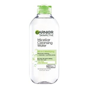 garnier skinactive micellar water for oily skin, facial cleanser & makeup remover, 13.5 fl. oz, 1 count (packaging may vary)