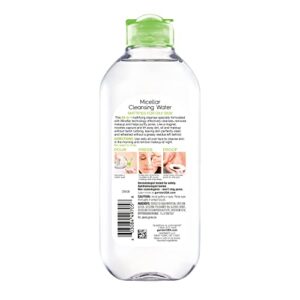 Garnier SkinActive Micellar Water for Oily Skin, Facial Cleanser & Makeup Remover, 13.5 fl. oz, 1 count (Packaging May Vary)