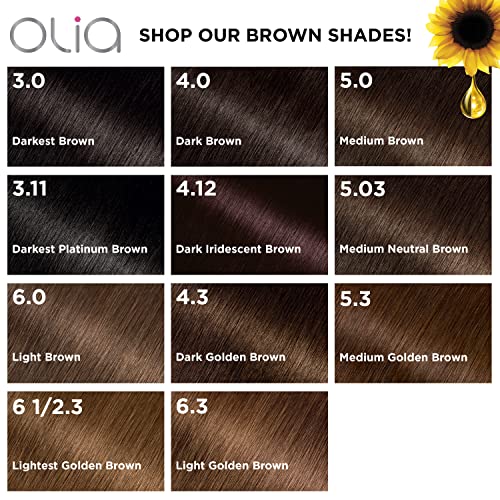 Garnier Hair Color Olia Ammonia-Free Brilliant Color Oil-Rich Permanent Hair Dye, 3.11 Darkest Platinum Brown, 1 Count (Packaging May Vary)