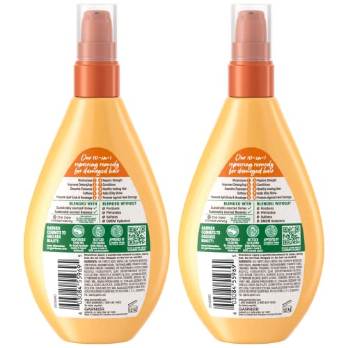 Garnier Haircare Whole Blends Honey Treasures Miracle Nectar Repairing 10-in-1 Leave-in Treatment, 2 Count (Packaging May Vary)