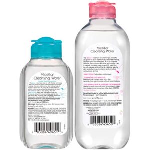 Garnier SkinActive Micellar Cleansing Water, For All Skin Types, 13.5 fl oz + Micellar Cleansing Water, For Waterproof Makeup, 3.4 fl oz