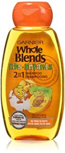 garnier whole blends kids 2-in1 shampoo, apricot and cotton flower 250 ml