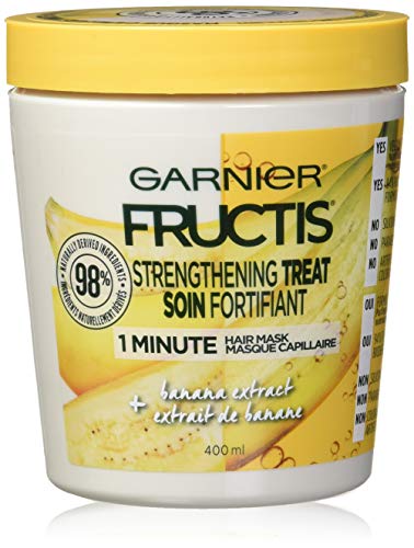 Garnier Hair Care Fructis Strengthening Treat 1 Minute Hair Mask With Banana Extract, 13.5 Fluid Ounce