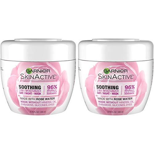 Garnier SkinActive 3-in-1 Face Moisturizer with Rose Water, 6.7 Fl Oz (Pack of 2) (Packaging May Vary)