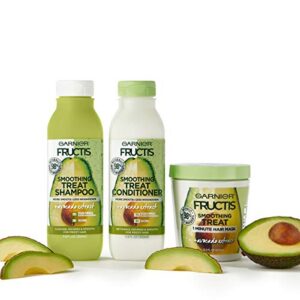 Garnier Fructis Hair Care Smoothing Hair Mask Treatment with Avocado Extract, Vegan, Paraben and Silicone-Free, (amount)