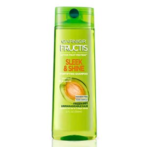 garnier fructis sleek and shine shampoo for frizzy hair, 12.5 ounce